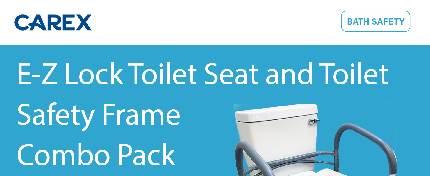 Carex E-Z Lock Toilet Seat and Safety Frame Combo Pack