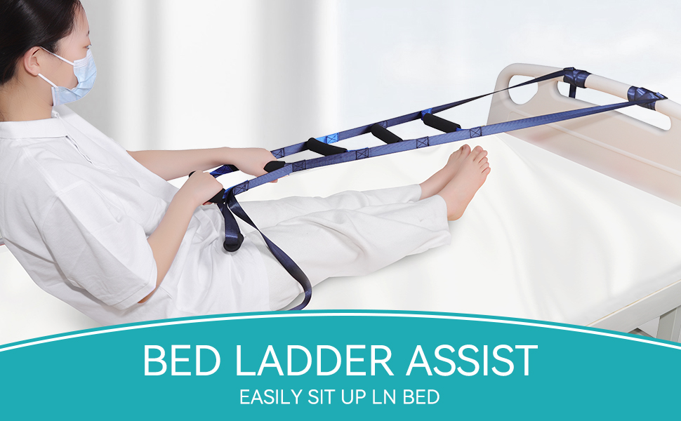 Bed Ladder Assist Pull Up Assist Device with Handle Strap Rope Ladder Caddie Helper