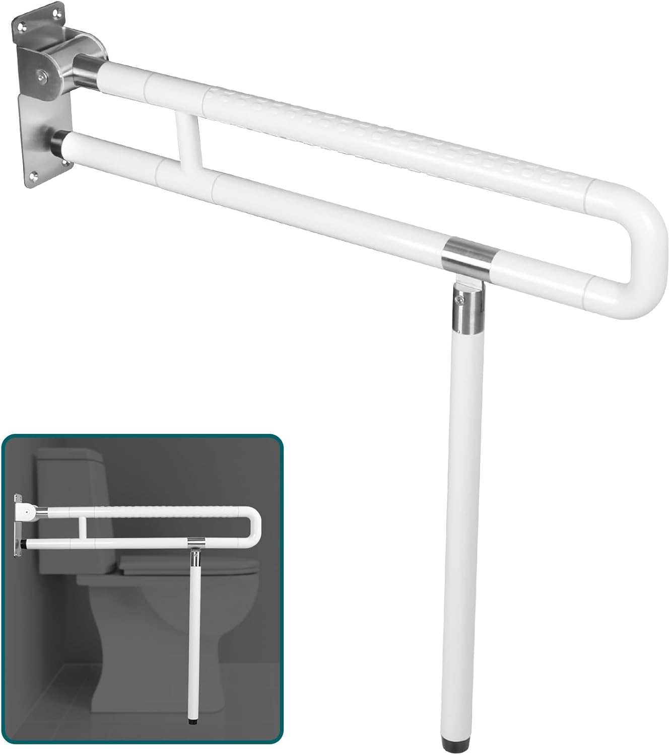 INNOLIFE 29.5" Foldable Toilet Grab Bar - Anti-Slip Safety Aid